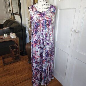Bali Bliss Maxi Length Sleeveless Dress Sz L